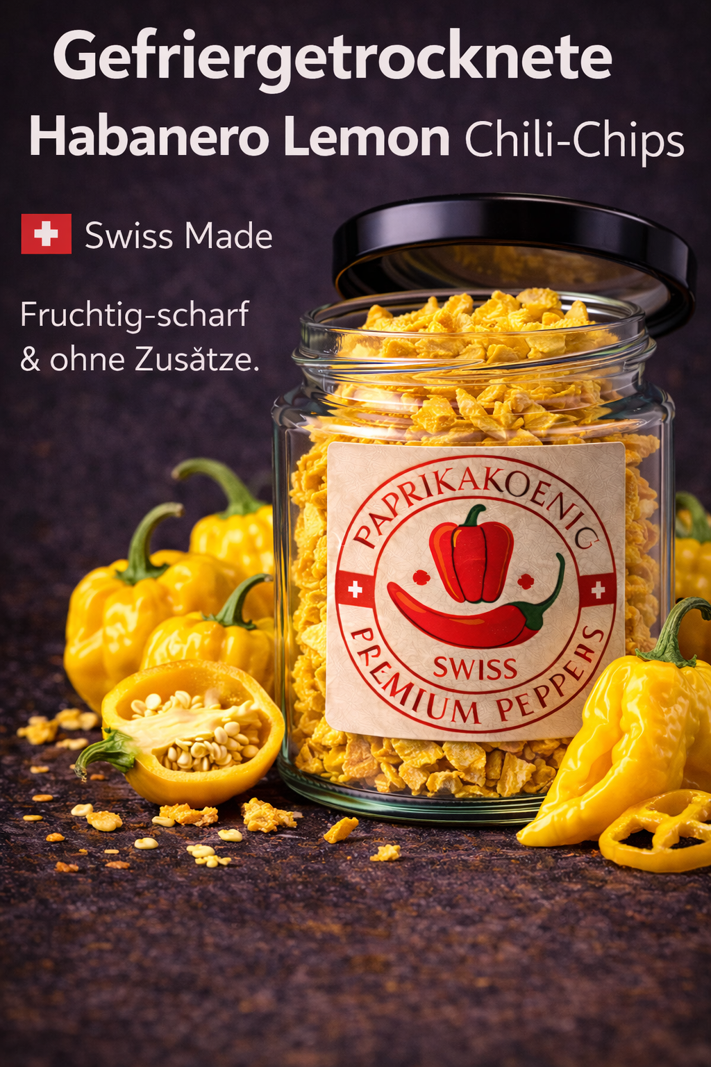 gefriergetrocknete Chili "Habanero Lemon "Chips