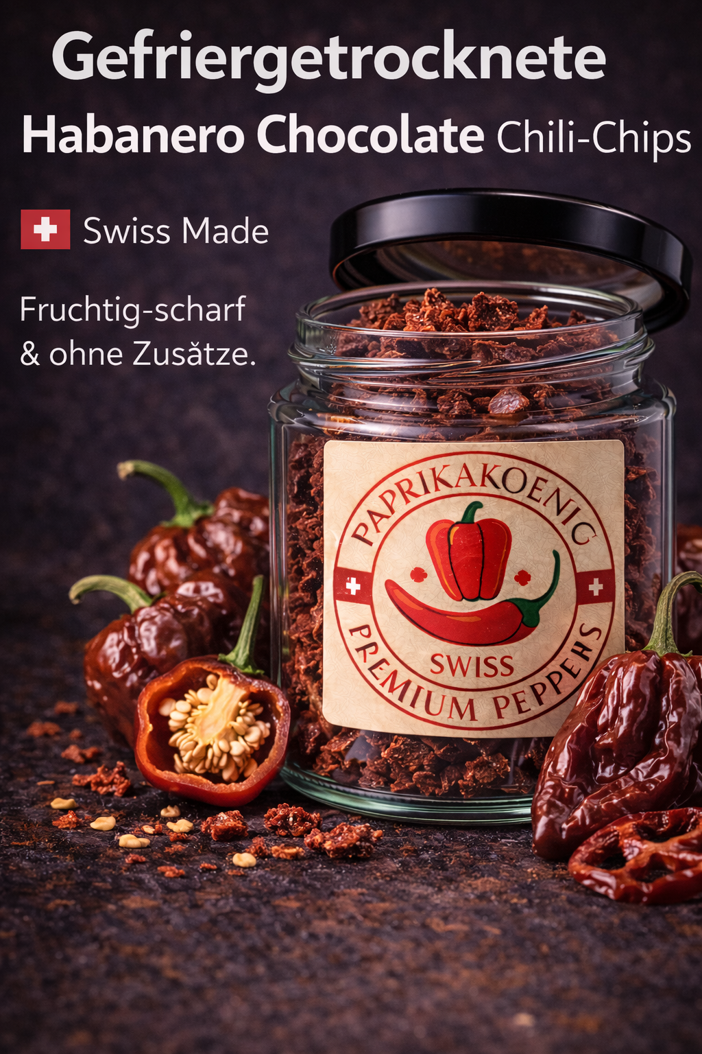 gefriergetrocknete Chili "Goronong Chocolate "Chips
