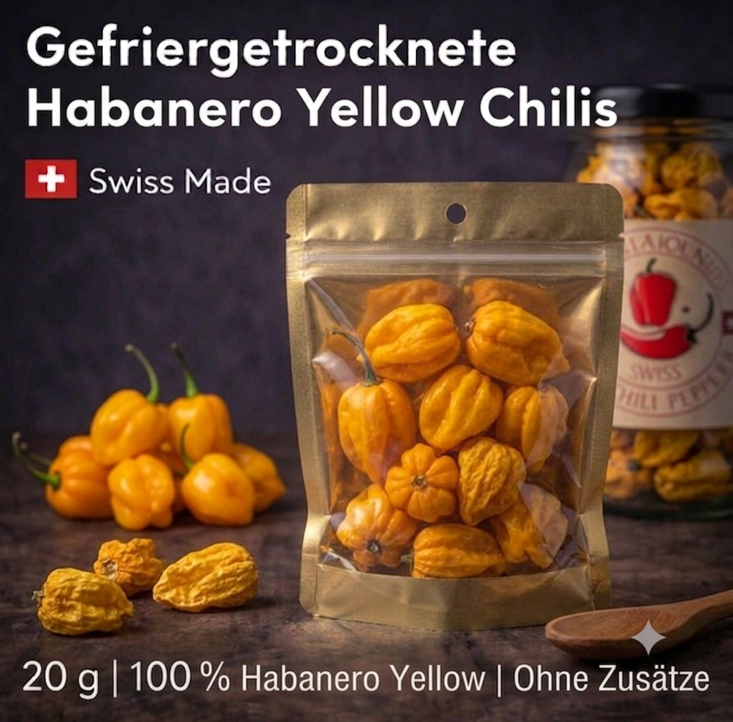 HABANERO GELB – GANZE GEFRIERGETROCKNETE PREMIUM-CHILIS