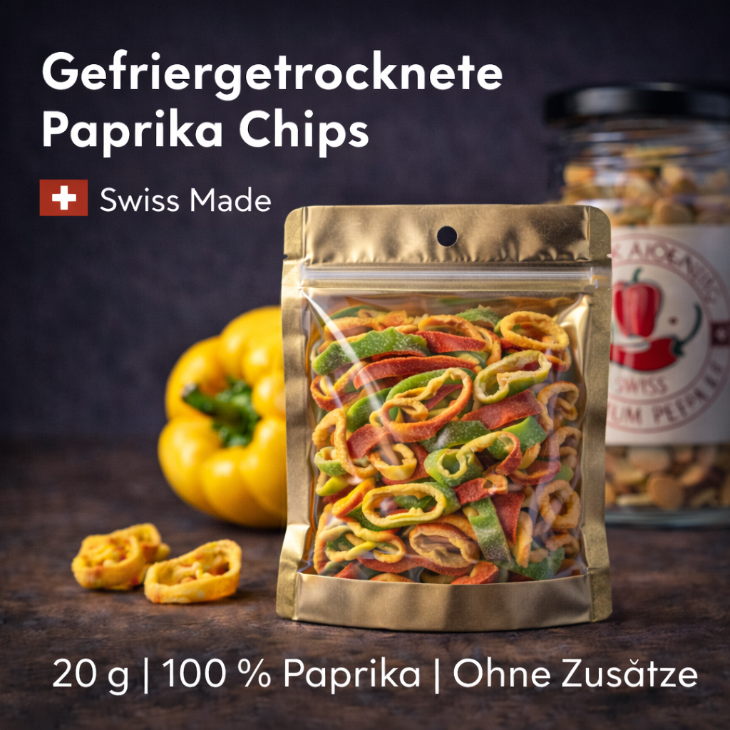 gefriergetrocknete Paprika Chips