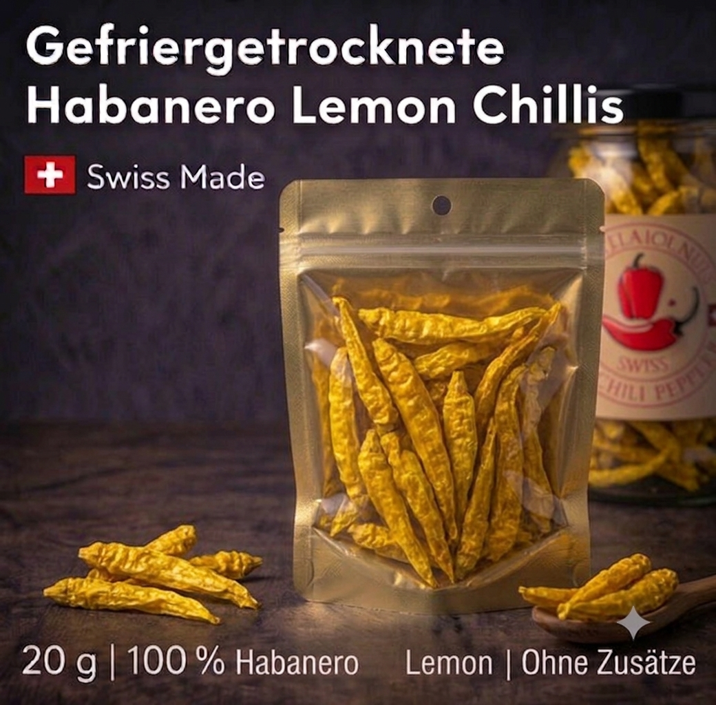 HABANERO LEMON – GANZE GEFRIERGETROCKNETE PREMIUM-CHILIS