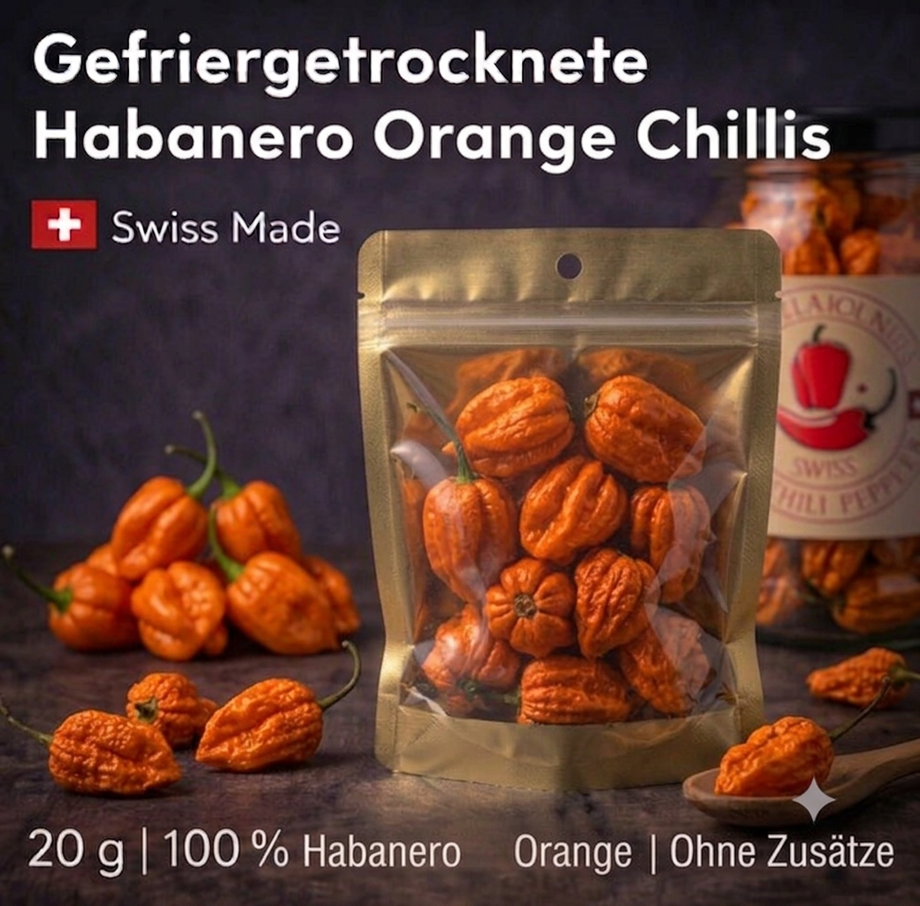 HABANERO ORANGE – GANZE GEFRIERGETROCKNETE PREMIUM-CHILIS