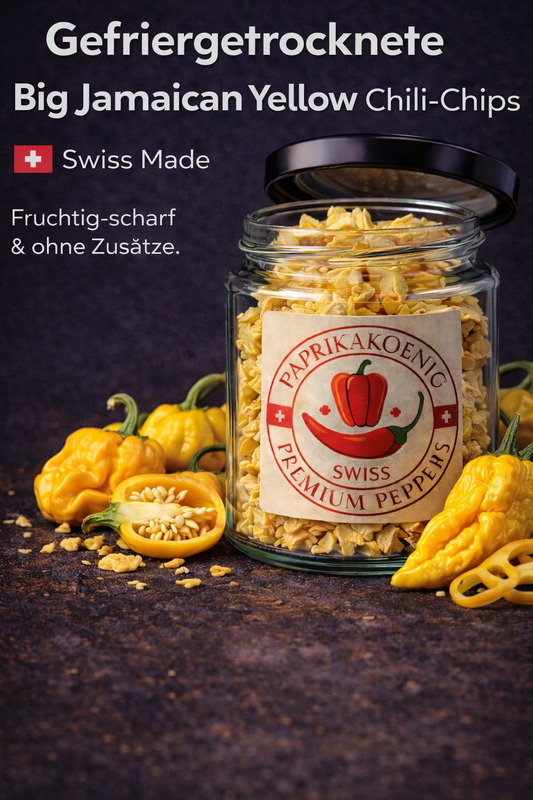 gefriergetrocknete Chili "Big Jamaican Yellow "Chips