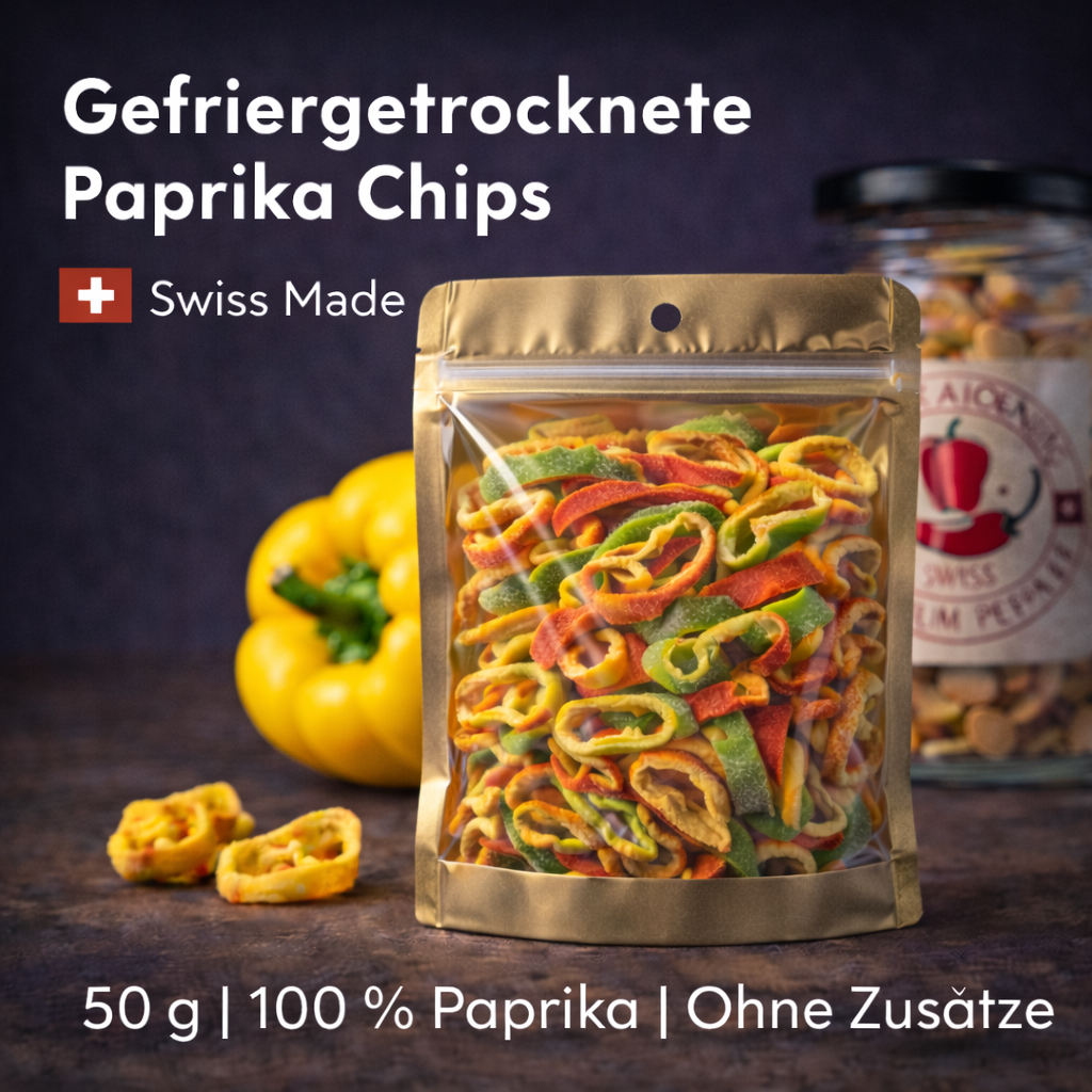 gefriergetrocknete Paprika Chips