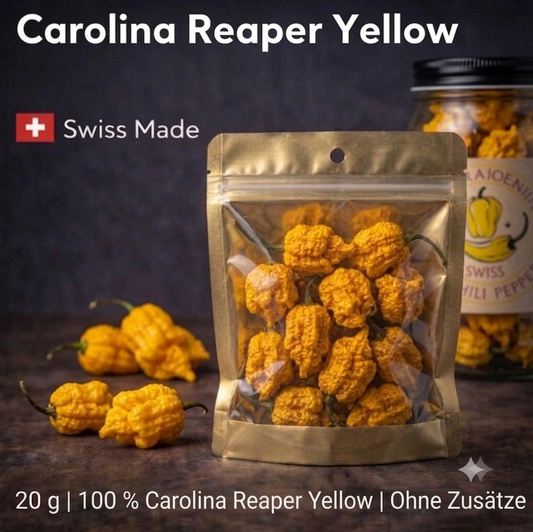 CAROLINA REAPER YELLOW – GANZE GEFRIERGETROCKNETE PREMIUM-CHILIS