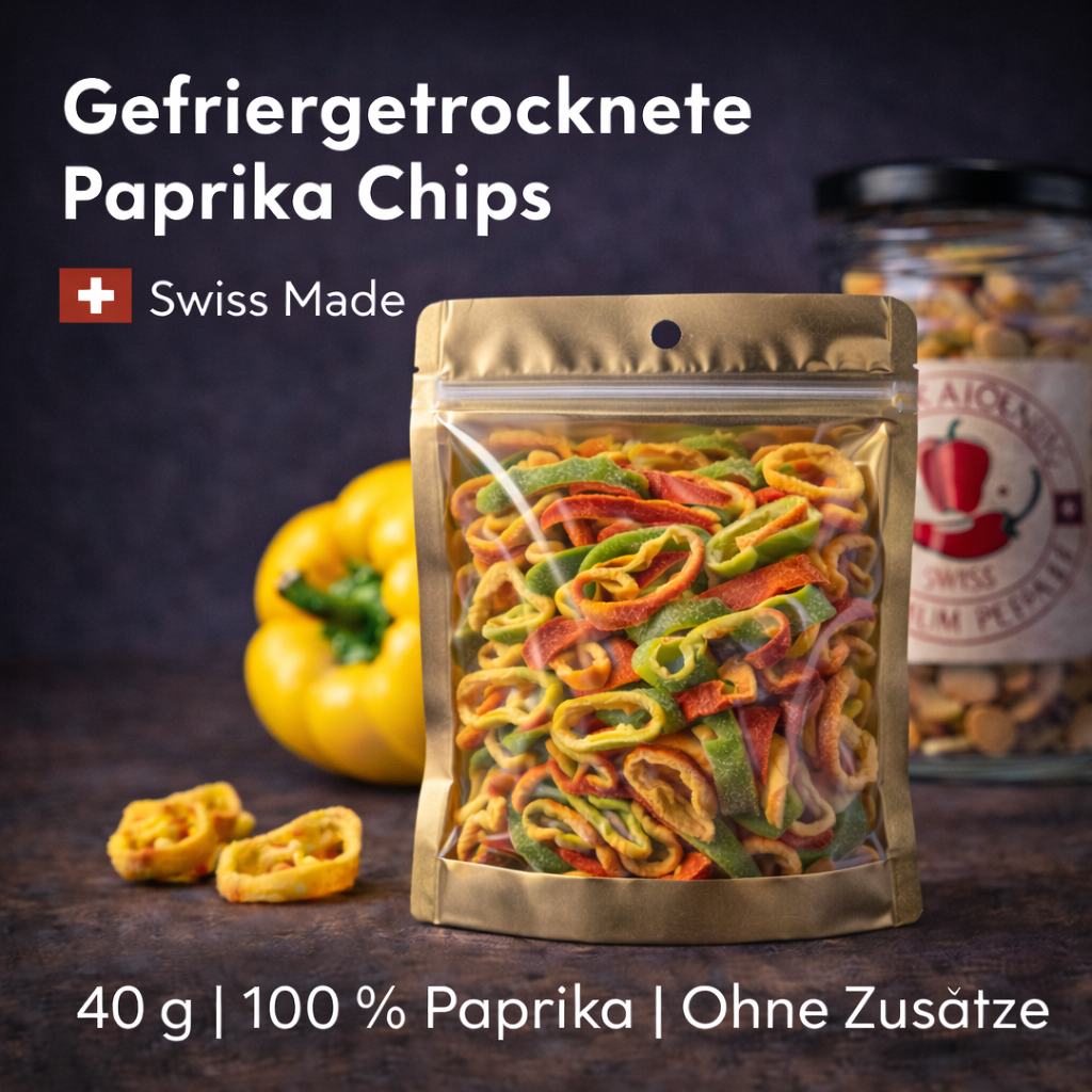 gefriergetrocknete Paprika Chips